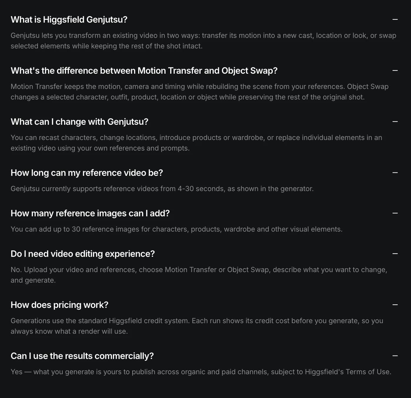 Perguntas frequentes sobre os modos de transformação do Genjutsu