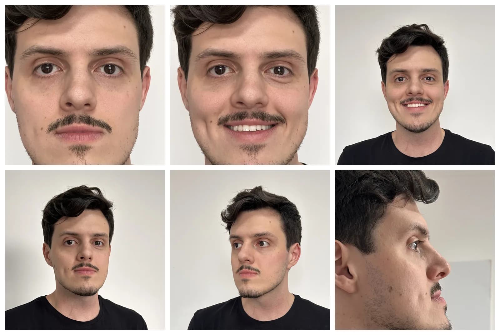 Folha de referências faciais do autor da matéria original